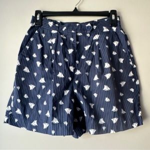 Vintage Liz Claiborne Navy and White‎ Nautical Sailboat Shorts